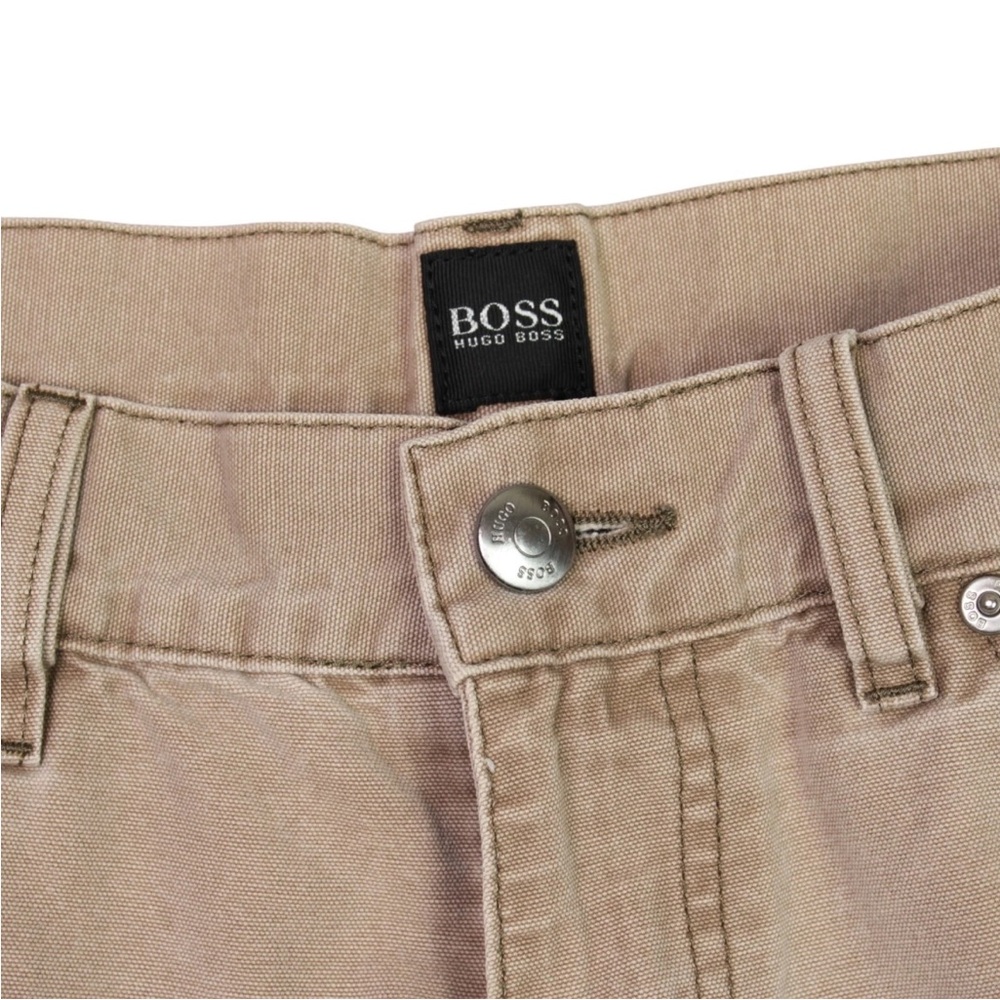 HUGO BOSS Men Pants Trousers Texas Straight Chino Size 33x32 Khaki Relaxed Fit - Picture 5 of 11